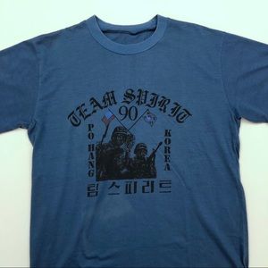 90s Rare Korea Team Spirit T-shirt Size Large T297